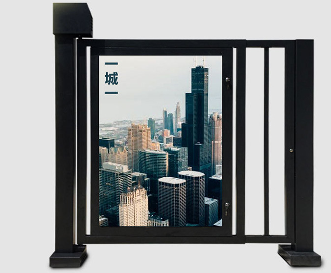 北京鋁合金小門(mén)小區(qū)智能自動(dòng)人行通道門(mén)刷卡人臉識(shí)別柵欄電動(dòng)廣告門(mén)